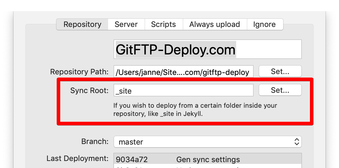 gitftp deploy